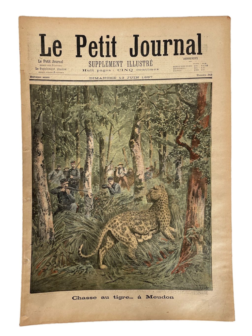 Antique French Le Petit Journal Newspaper Supplement Illustre Number 343 13/6/1897 Illustrations 8 Pages Memorabilia Collector c1897
