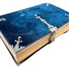 Antique French Blue Velvet Covered Bible Latin Paroissien Romain Catholic Religious Book Illustrated circa 1851