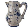 Antique French Faience Blue And White Handled Clay Pottery Pot Vase Jug Pitcher Container Storage Display Prop DAMAGED circa 1820's