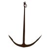 Antique French Large Old Metal Iron Ship Boat Anchor Mooring Hook Tool Prop Display Garden Man Cave Nautical Decor circa 1850-80's