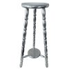 Plant Stand Stool Silver Vintage French Country Cottage Bobbin Style Leg Table Wooden Chair Seat Stand Pot Display Tabouret c1960-70's