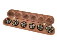Vintage Moroccan Arabian Middle East Wooden Mancala Board Game Tray Dish Bowl Platter Decorative Table Seeds circa 1980-90's