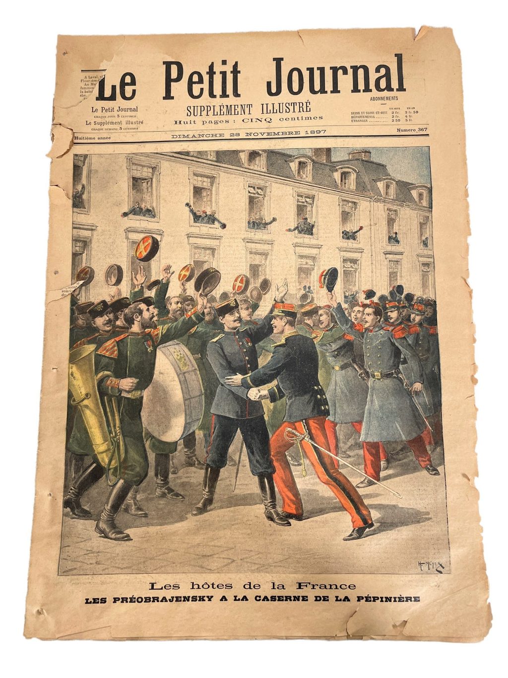 Antique French Le Petit Journal Newspaper Supplement Illustre Number 367 28/11/1897 Illustrations 8 Pages Memorabilia Collector c1897