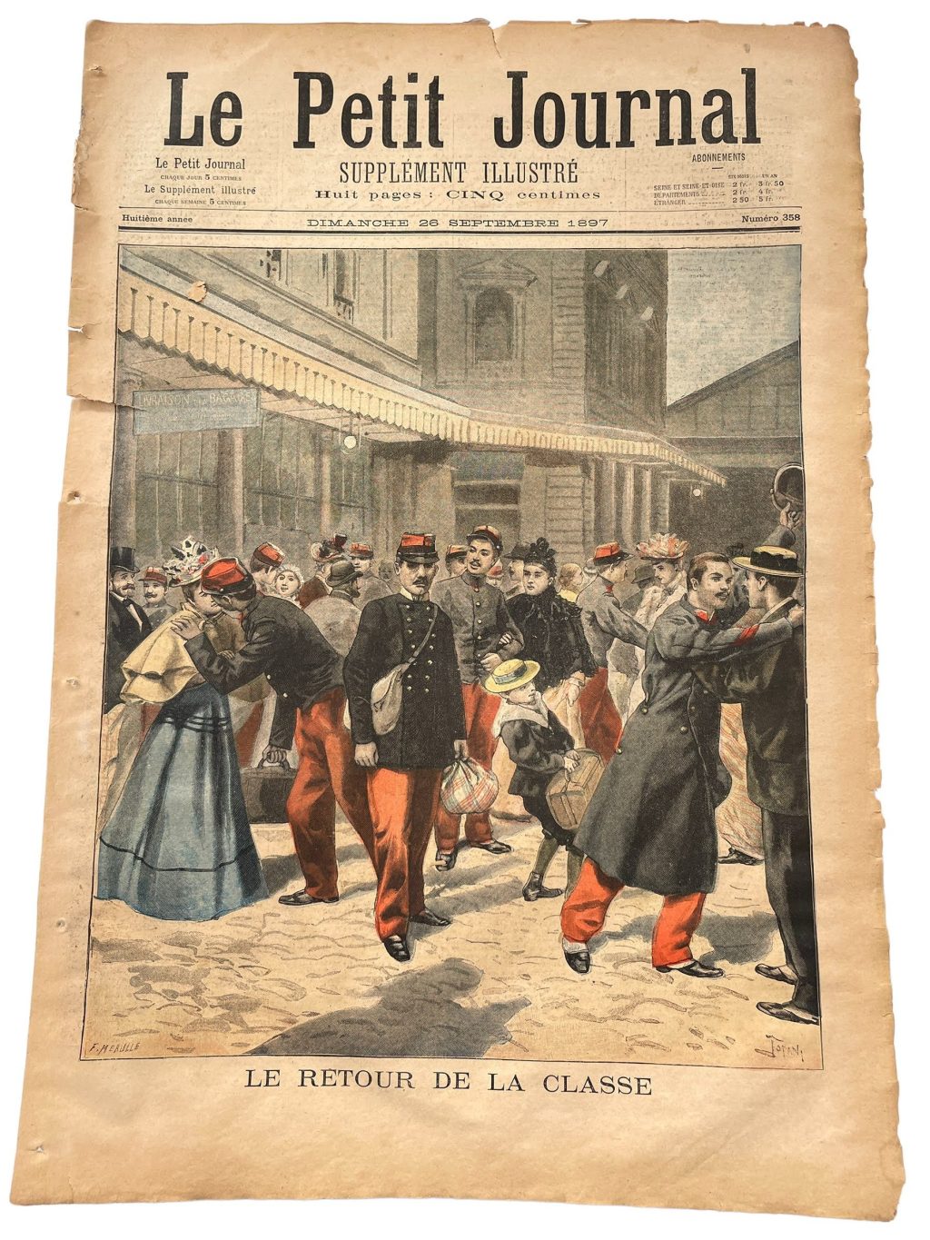 Antique French Le Petit Journal Newspaper Supplement Illustre Number 358 26/9/1897 Illustrations 8 Pages Memorabilia Collector c1897