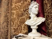 Vintage French Reproduction Plaster Bust Apollo God Ornament Figurine Display Gift c1980-90's