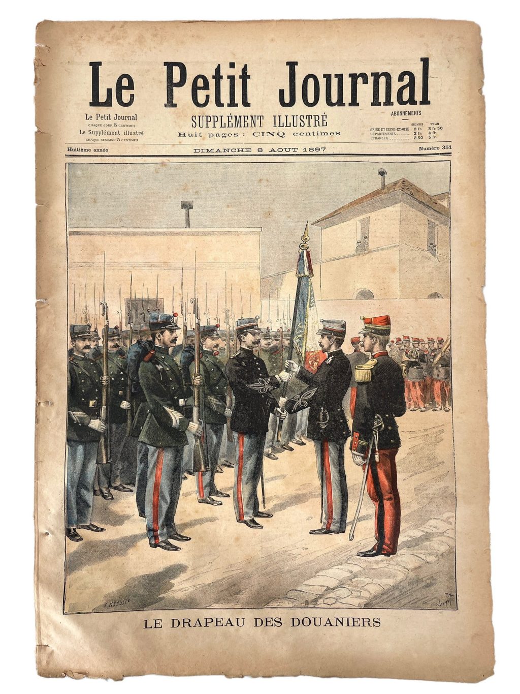 Antique French Le Petit Journal Newspaper Supplement Illustre Number 351 8/8/1897 Illustrations 8 Pages Memorabilia Collector c1897