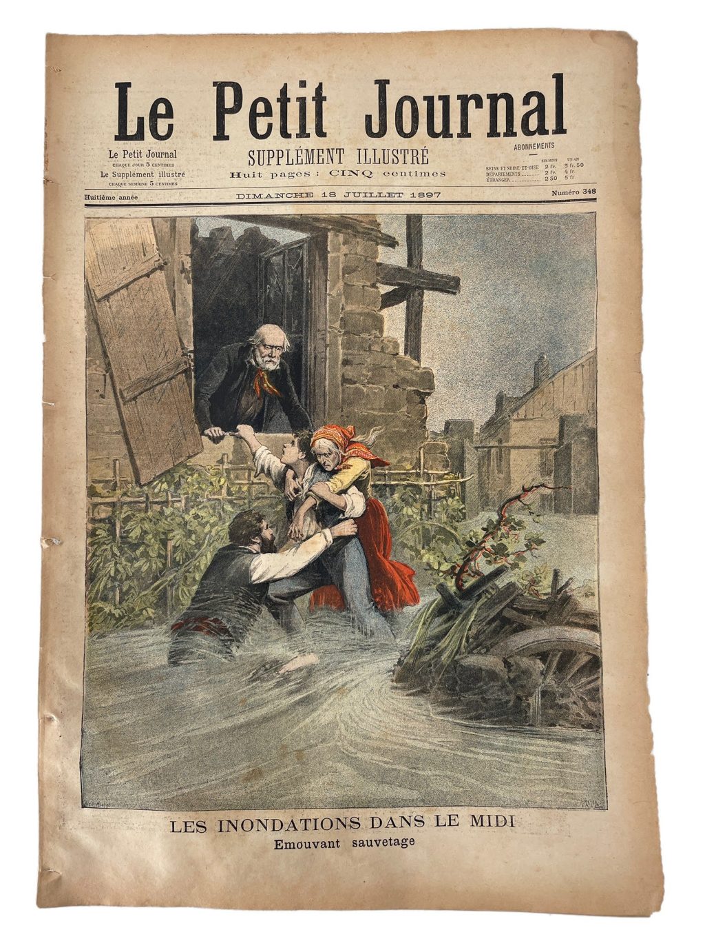 Antique French Le Petit Journal Newspaper Supplement Illustre Number 348 18/7/1897 Illustrations 8 Pages Memorabilia Collector c1897