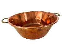 Vintage French Copper Metal Hanging Sugar Jam Pan Saucepan Cooking Pot Stove Top Traditional French Kitchen c1980-90's