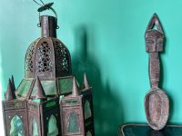 Vintage African Carved Wood Wooden Large Decorative Spoon Carved Face Decor Cutlery Wall Kitchen Decor Display c1960-70's