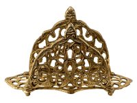 Alternative view of Vintage Indian Brass Letter Document Desk Napkin Tissue Stand Display Table Desktop Office Display Presentation c1970-80's