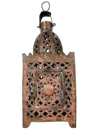 Vintage Moroccan Copper Hanging Pendant Candle Light Ceiling Hanging Electric Lamp Shade Lampshade Decor Design c1970-80’s / EVE 4