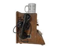 Alternative view of Vintage French Paris Wooden Cased Telephone With Seperate Earpiece For Second User Switchboard Collector circa 1967