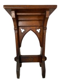 Alternative view of Antique French Wooden Varnished Wood Book Stand Holder Storage Display Support Guest Book Bible Alter Church Lectern c1910-20's