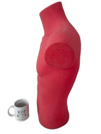 Alternative view of Vintage French Pink Male Torso Mannequin plastic lifesize dummy wallhanging floor standing shirt display circa 1980-90's