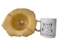 Alternative view of Vintage Italian Alabaster Marble Stone Square Ashtray Dish Pot Smoking Tobacciana circa 1960-70's