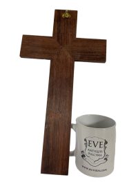 Alternative view of Vintage French Wood Metal Dusty Jesus Cross Crucifix Large Hanging Monk Monastry Nun Nunnery Roman Catholic c1960-70's