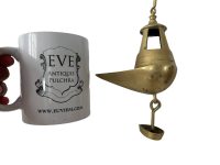 Alternative view of Antique French Brass Oil Lamp Burner Light Hanging Hook Decor Display Prop Lighting Hallway Cloakroom Kitchen c1910's