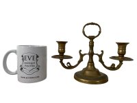 Alternative view of Vintage French Brass Candelabra Two Candles Light Lantern Candle Lamp Decor Design c1960-70's