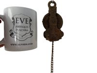 Alternative view of Antique French Lamp Light Extendable Ceiling Chain Spring Hanging Pulley circa 1900's