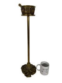 Alternative view of Vintage French Tall Brass Pestle Mortar Mixing Bowl Dish Table Herbs Spices Spells Food Preparation c1970-80's / EVE