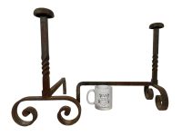 Alternative view of Vintage French Pair Of Firedogs Andirons Chenets Fireplace Cast Iron Fireplace Decor Fireplace Accessories Ornament Chateau c1950-60's / EVE