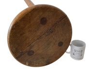 Alternative view of Stool Vintage French Traditional Worn Weathered Milking Chair Stand Rest Plinth Seating Plant Tabouret Damaged Repaired c1960-70's / EVE