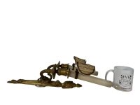 Alternative view of Antique French Brass Double Light Wall Hanging Converted Candle To Electric Lantern Lamp Ornament Decor Design c1850-1960's / EVE