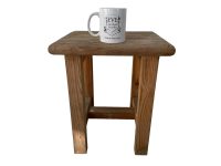 Alternative view of Chunky Stool Vintage French Traditional Worn Weathered Milking Chair Stand Rest Plinth Seating Plant Tabouret Heavy Wear c1970's / EVE