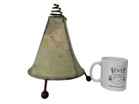 Alternative view of Vintage Morrocan Tent Teepee Shaped Leather Goat Skin And Iron Table Lamp Light Display c1990's