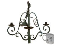 Alternative view of Vintage French Ornate Regency Style Hanging Pendant Light For Refurbishment Lampshade Lamp Metal Period Lighting Prop c1950-60's