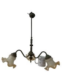 Alternative view of Vintage French Ornate Regency Style Hanging Pendant Light For Refurbishment Lampshade Lamp Metal Period Lighting Prop c1950-60's