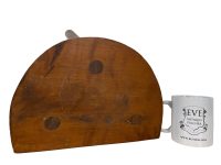 Alternative view of Vintage French Wooden Wood Large Milking Stool Chair Seat Kitchen Table Farm D Shaped Seat Plant Rest Stand Plinth Tabouret c1950-60's / EVE