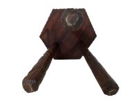 Alternative view of Stool Vintage French Traditional Worn Weathered Milking Stool Small Chair Stand Hexagonal Rest Plinth Seating Plant Tabouret c1970's