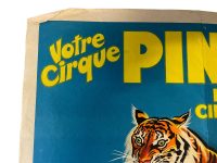 Alternative view of Vintage French Pinder Zoo Circus Advertising Poster Exhibition Advertising Poster Wall Decor France c1970-80's / EVE