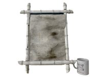 Alternative view of Vintage French Bamboo Look White Painted Wood Wooden Framed Mirror Dressing Table Bathroom Conservatory Bedroom Boudoir c1950-60's / EVE