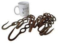 Alternative view of Vintage French Twelve Butcher Meat Kitchen Hanging Hooks rustic rural rusty shop display agricultural industrial c1930-60's