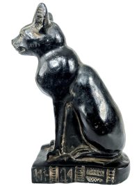 Vintage French Egyptian Resin Cat Reproduction Of Ancient Egyptian Figurine Small Ornament Display Decor c1980's