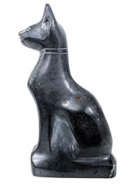 Vintage French Egyptian Stone Cat Reproduction Of Ancient Egyptian Figurine Small Ornament Display Decor c1980’s