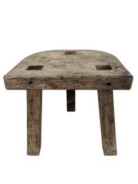 Stool French Home Made Vintage Wooden Wood Milking Chair Seat Kitchen Table Farm D Shaped Plant Rest Stand Plinth Tabouret c1960-70's