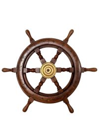 Vintage French Ships Wheel Sailing Motor Boat Steering Wooden Rudder Internal circa 1960-70’s