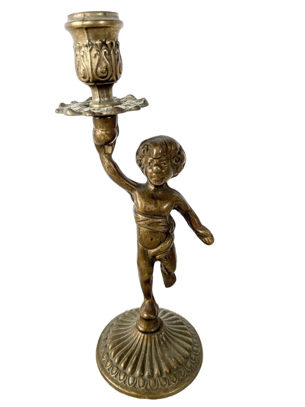 Vintage French Brass Candlestick Candle Holder Candle Stick circa 1950's