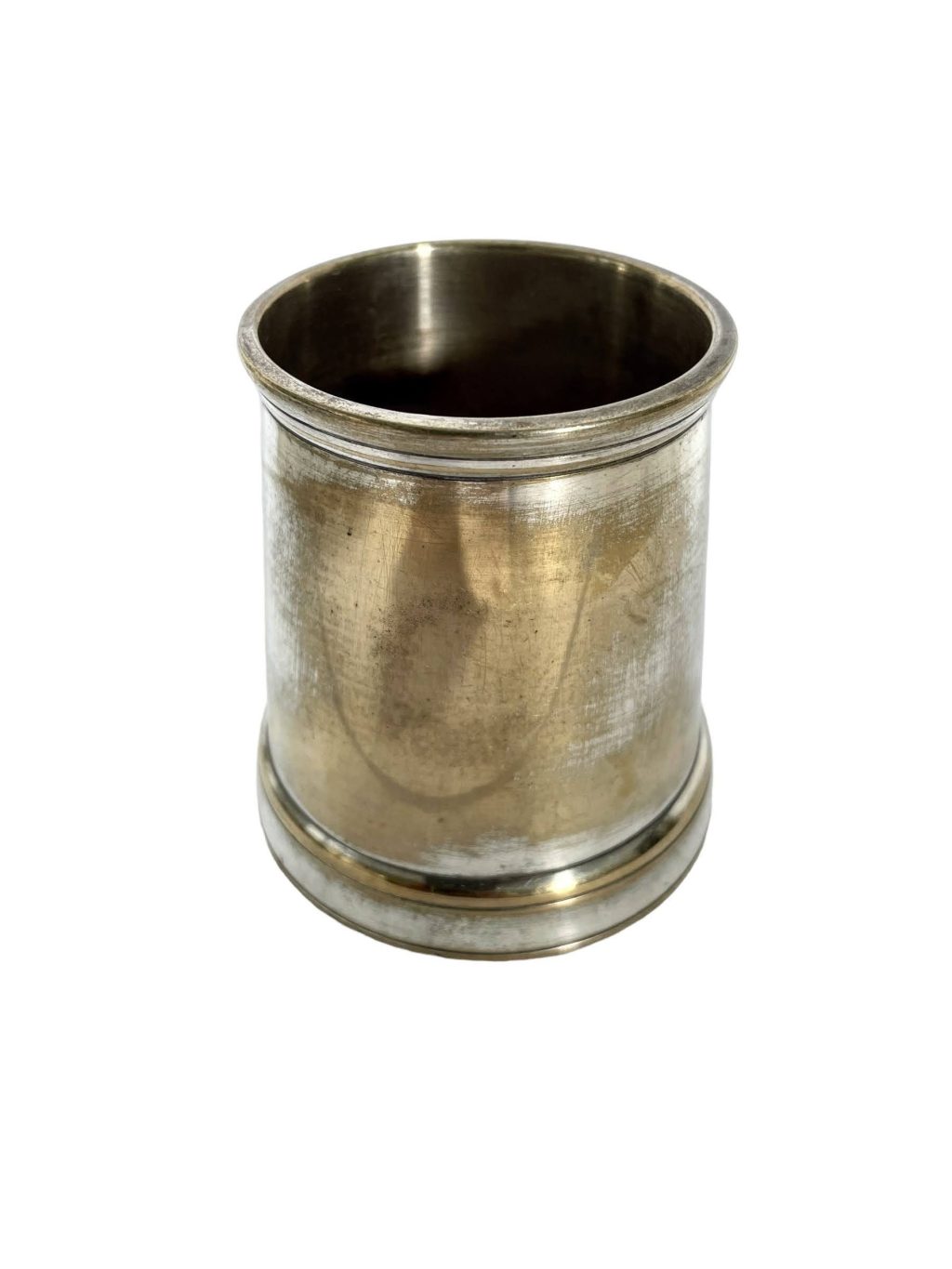 Antique English Small Silver Metal EPNS Silver Goblet Cup Beaker Pot Desk Container Display Drinking circa 1910-20’s