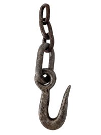 Vintage French Large Butcher Meat Kitchen Rail Chain Hanging Hook rustic rural rusty shop agricultural industrial dungeon c1960-70’s