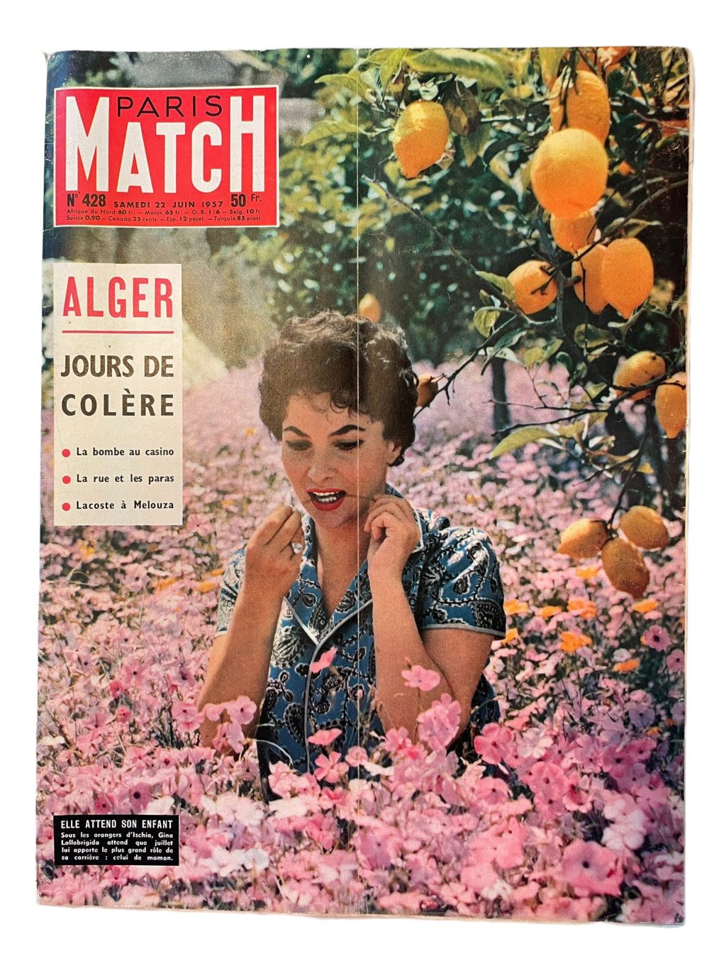 Vintage French Paris Match Le Magazine Journal Number 428 - 22/6/1957 Memorabilia Collector 1957 / EVE