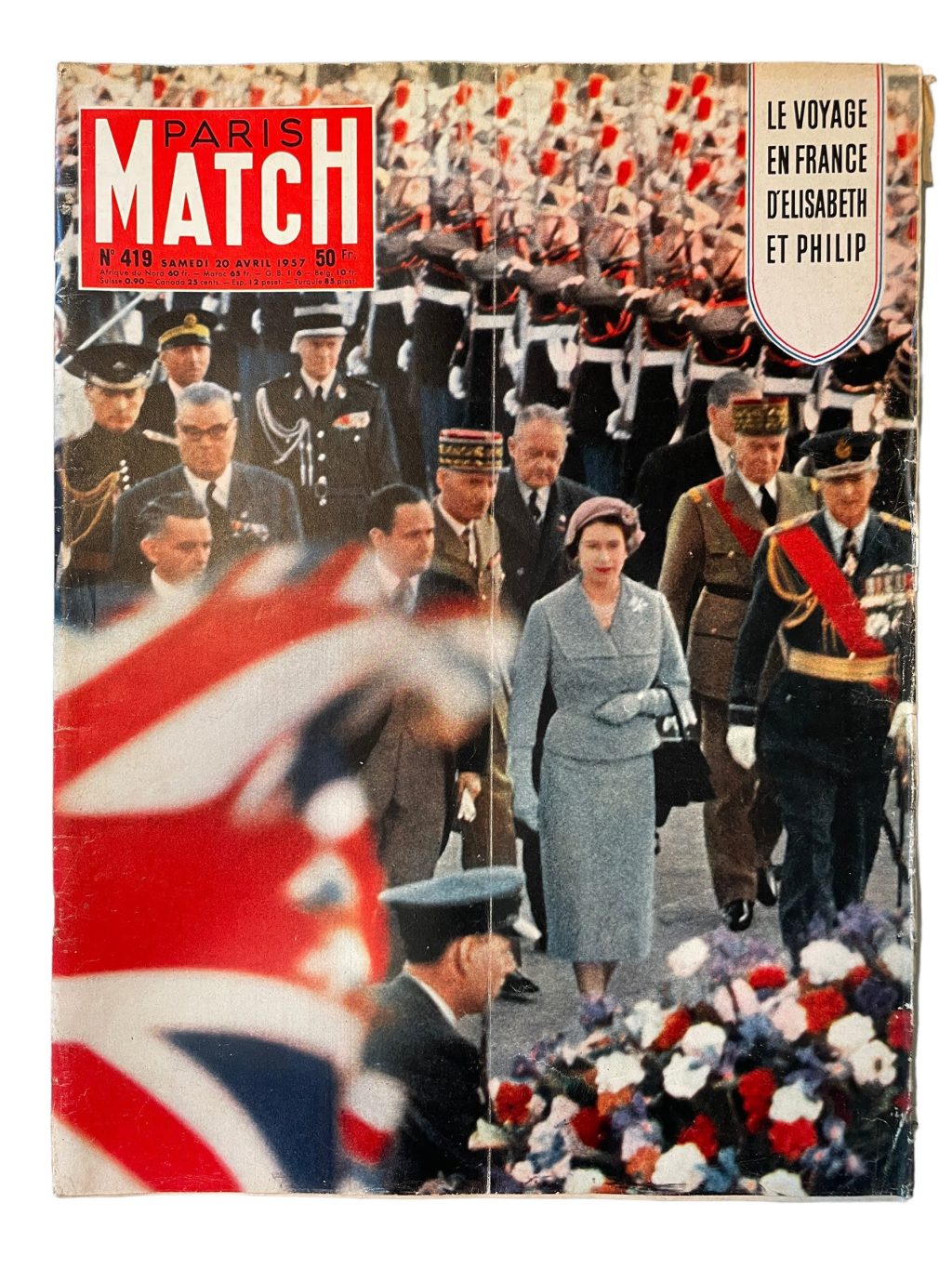 Vintage French Paris Match Le Magazine Journal Number 419 – 20/4/1957 Memorabilia Collector 1957 / EVE