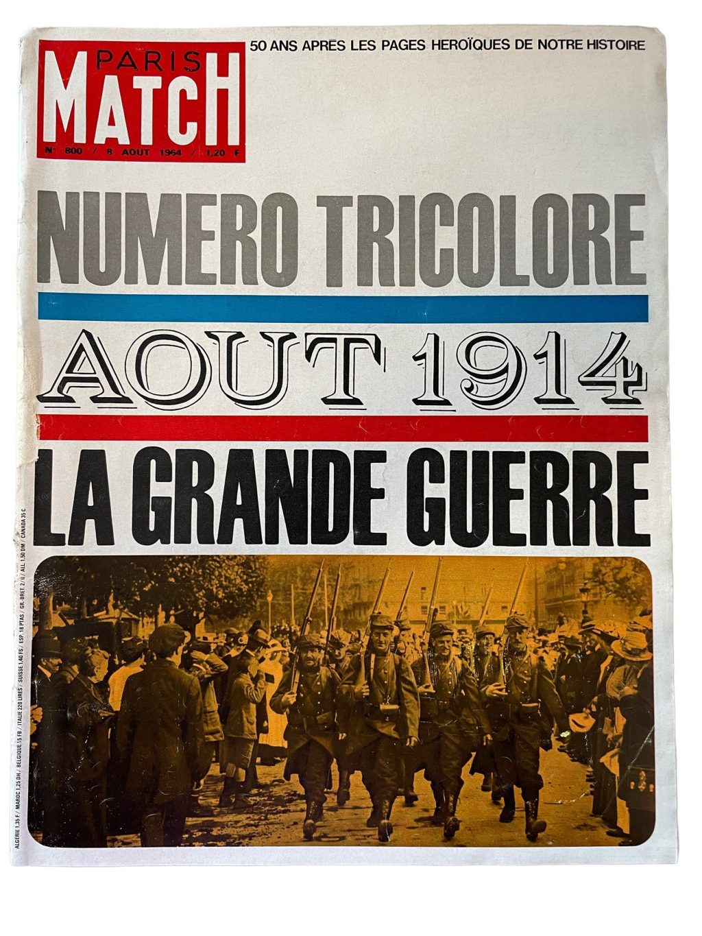 Vintage French Paris Match Le Magazine Journal Number 800 - 8/8/1964 Memorabilia Collector 1964 / EVE