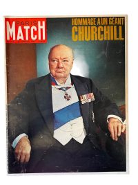 Vintage French Paris Match Le Magazine Journal Number 825 - 30/1/1965 Memorabilia Collector 1965 / EVE