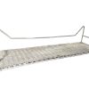 Vintage Asian Painted White Light Grey Rattan Wall Hanging Shelf Plinth Stand Display Rest Plant Pot Bathroom Side Small c1970-80's