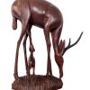 Vintage Large Heavy African Antelope Animal Deer Sculpture Carving Tribal Africa Art Decor Wood Display Fawn c1960-70's