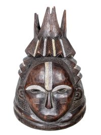 Vintage African Large Helmet Costume Mask Statue Figurine Primitive Carving Sculpture Wooden Primitive Tribal Art c1980’s 3